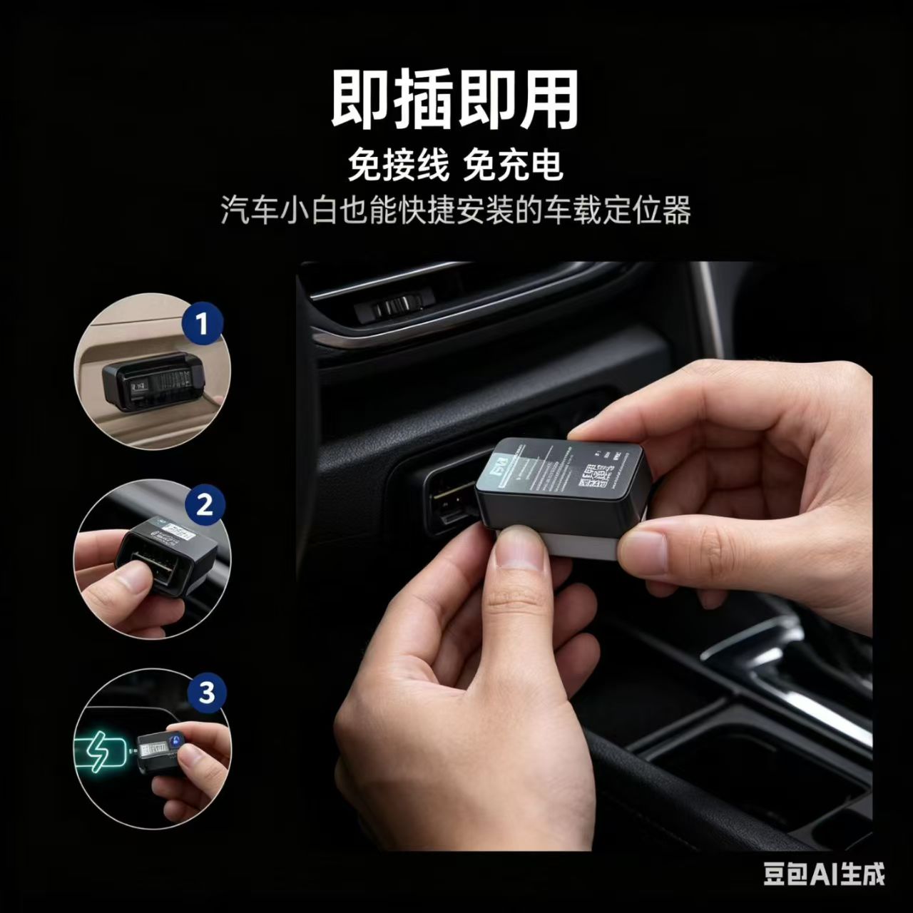 OBD即插即用定位器安装示意